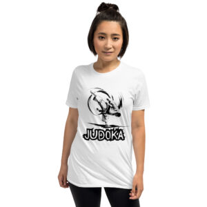 Unisex white t-shirt by Fight Fashion Fusion with martial arts-inspired graphic design.